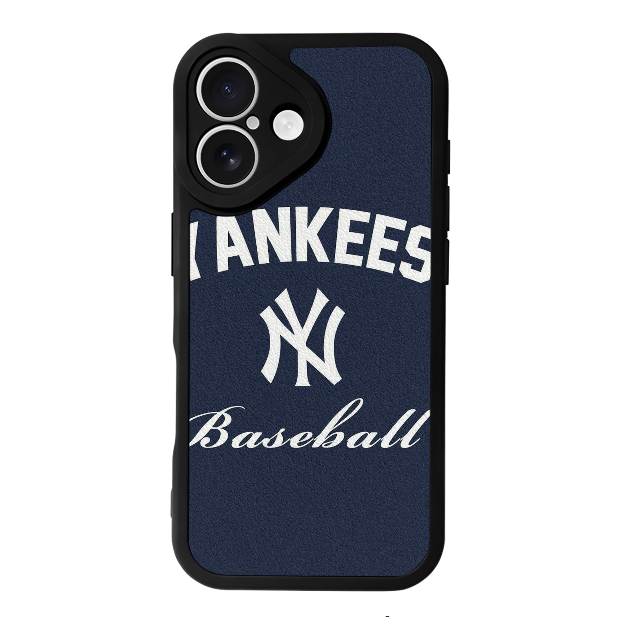 New York Yankees Baseball IPhone 16 Silicone Leather Case – UV Print, Lambskin Texture – Perfect Fit, Wireless Charging Compatible, Scratch Resistant, Precise Cutouts – Stylish Protection For IPhone 16